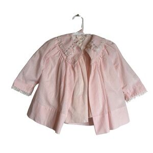 Vintage pink color baby girl dress in color light pink